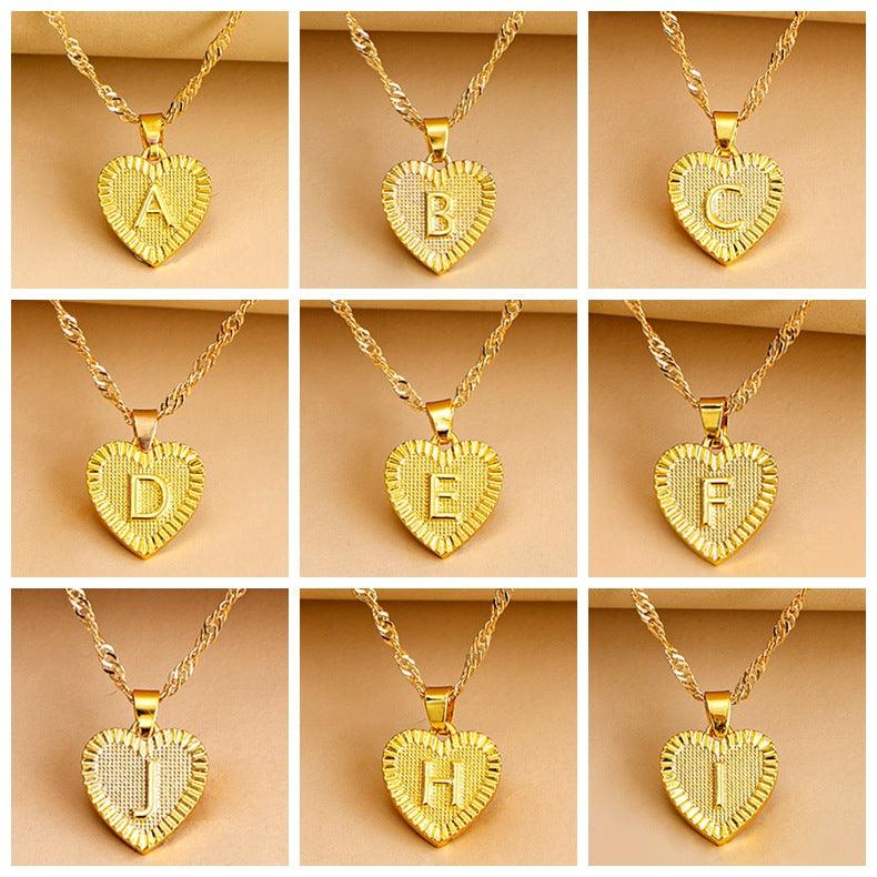 accessories : Isabelle - Initiaal Hart Hanger Ketting in Gold W van Pantino