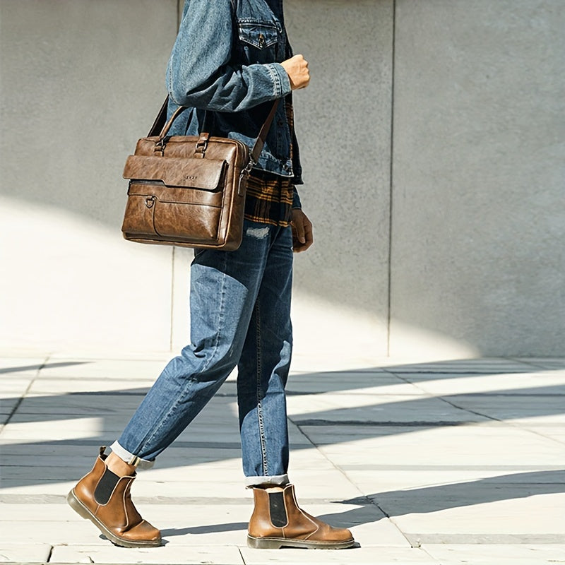 bags : 1 st Herentas Handtas Schoudertas Retro Tas in van Pantino