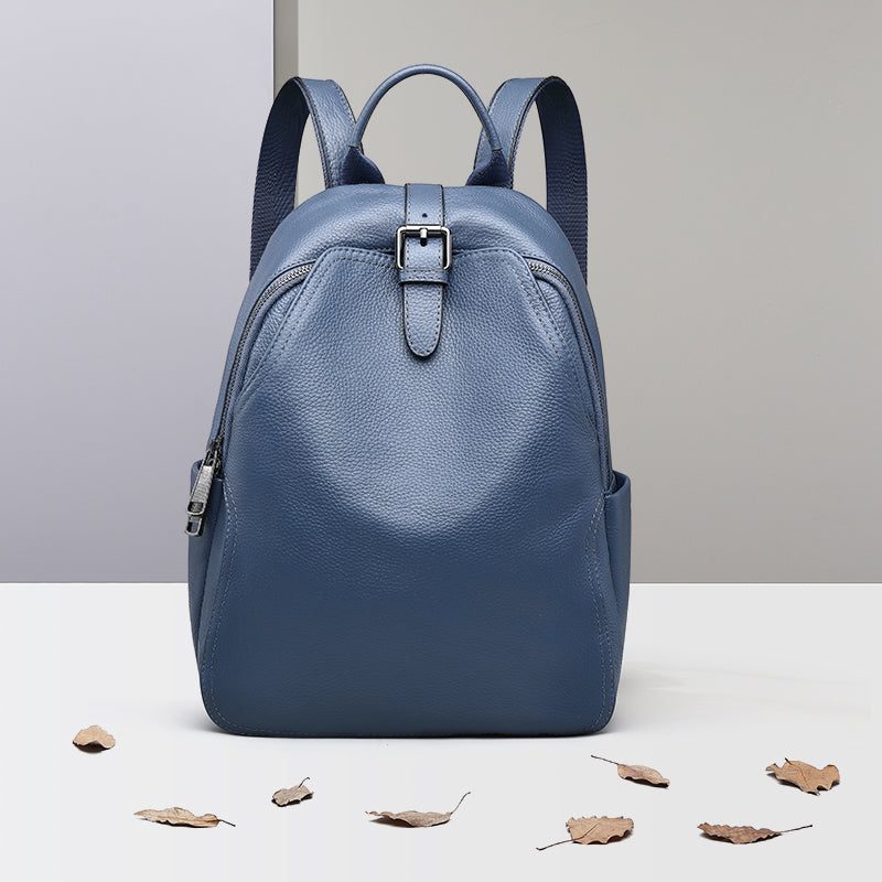 bags : Urban Chic blauw-grijze leren rugzak in Blauw van Pantino