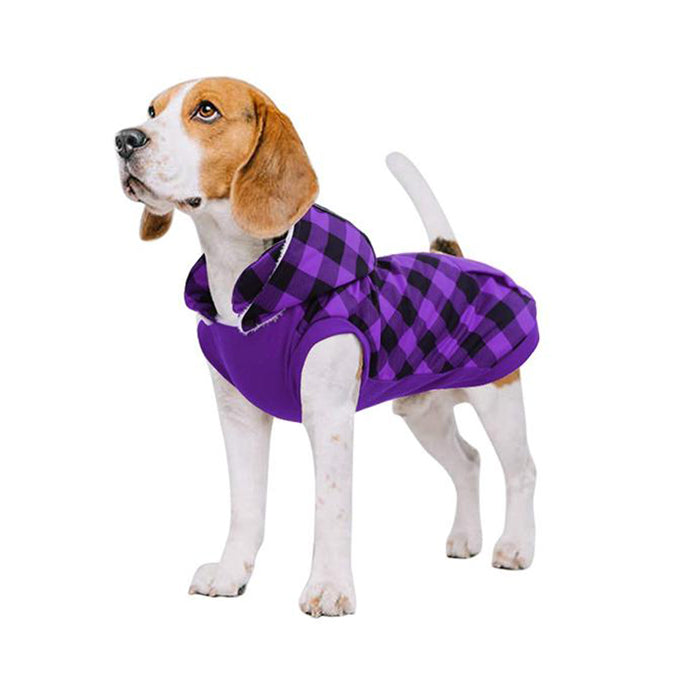 pets : Gezellige Fleece-gevoerde Geruite Honden Hoodie in van Pantino