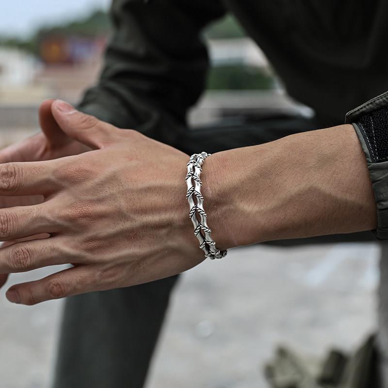 accessories : Serenity - Dubbellaagse Bamboe Armband in Sllver van Pantino