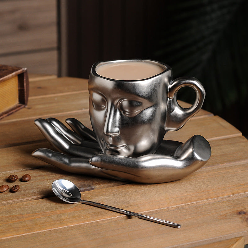 home & garden : Keramisch Hand Geur Koffie kopje | Creatieve Abstracte Kunst voor een Warme Sfeer in van Pantino