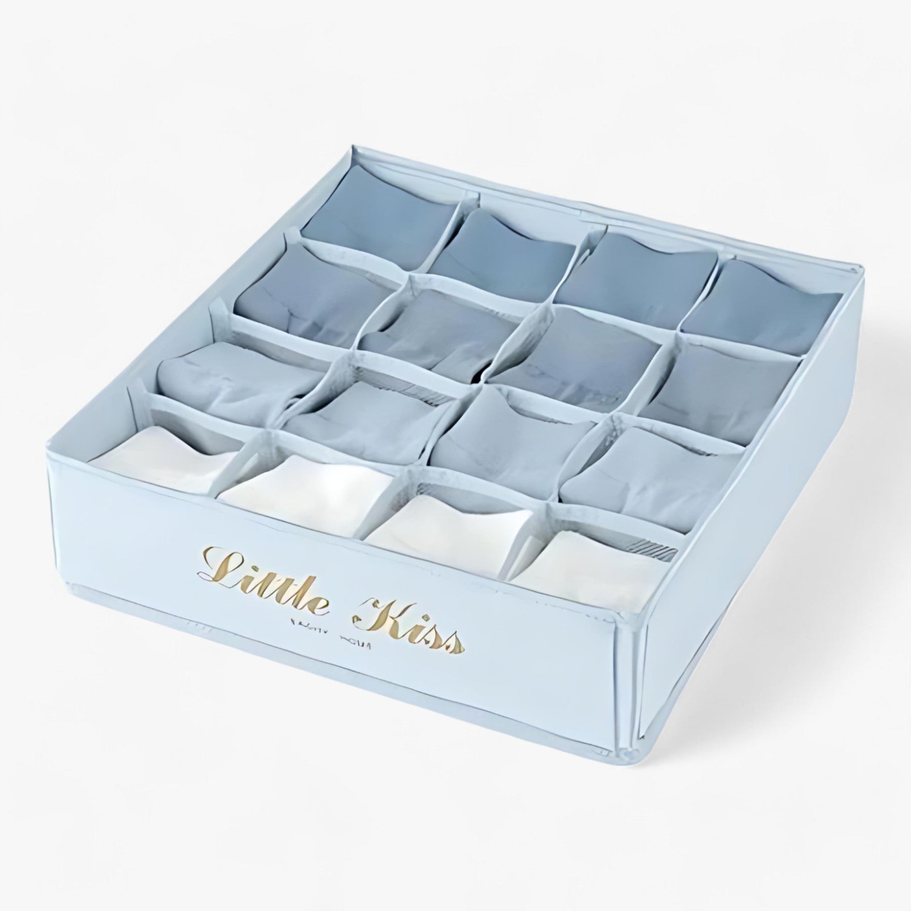 home & garden : Kledingkast organizer | Vouwbare ondergoeddoos - Ladeverdeler met gemakkelijke toegang in 16 compartimenten blauw van Pantino