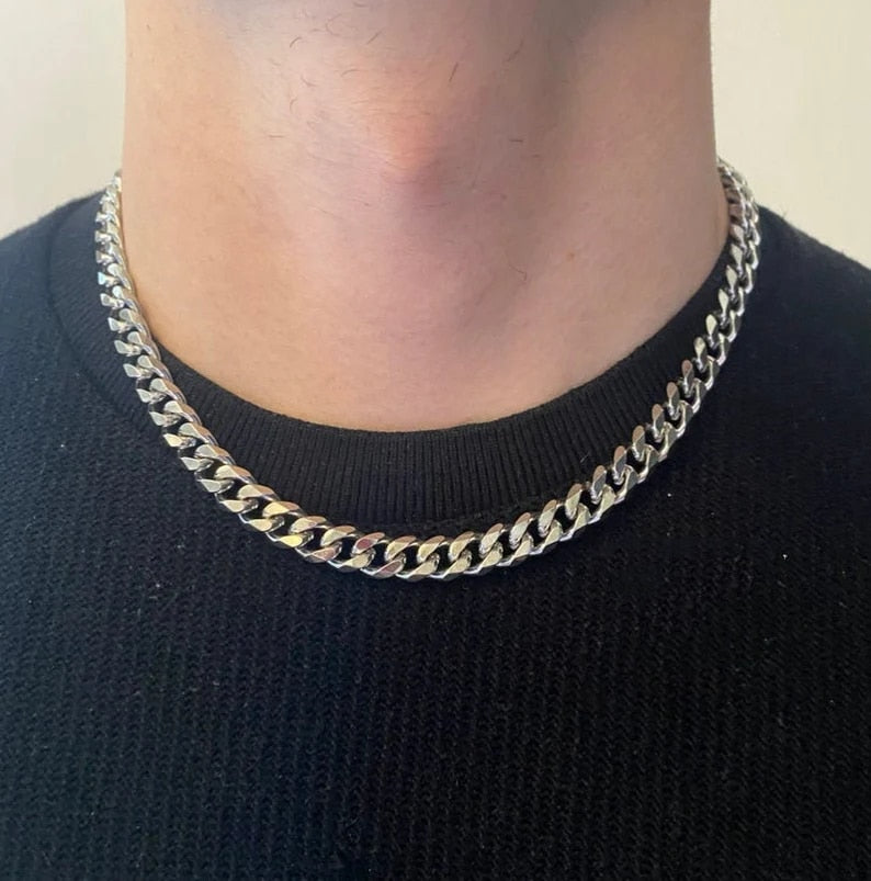 accessories : Celestia - Cuban Link Stijlvolle Ketting in Platinum Plated van Pantino