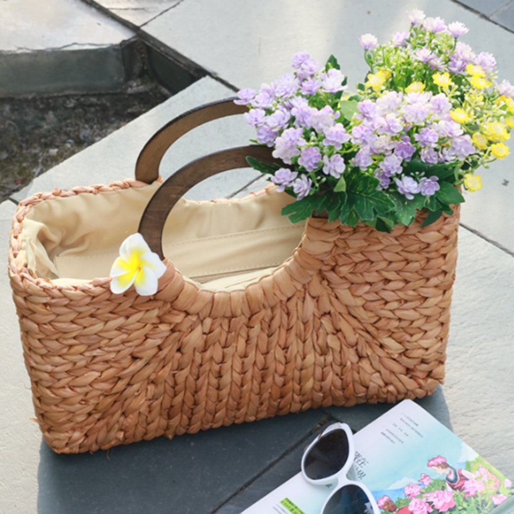 Beach bag : Veala | Strand rotan rechthoekige tas in van Pantino