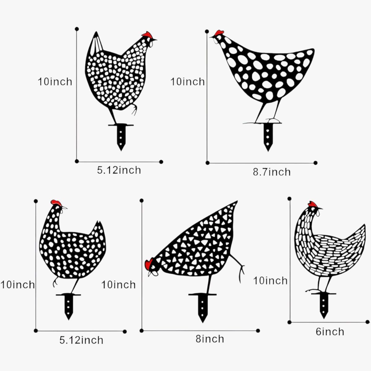 home & garden : The Chicken Family | De Leukste Tuin van de Straat! in 5 Unieke Kippen Set van Pantino