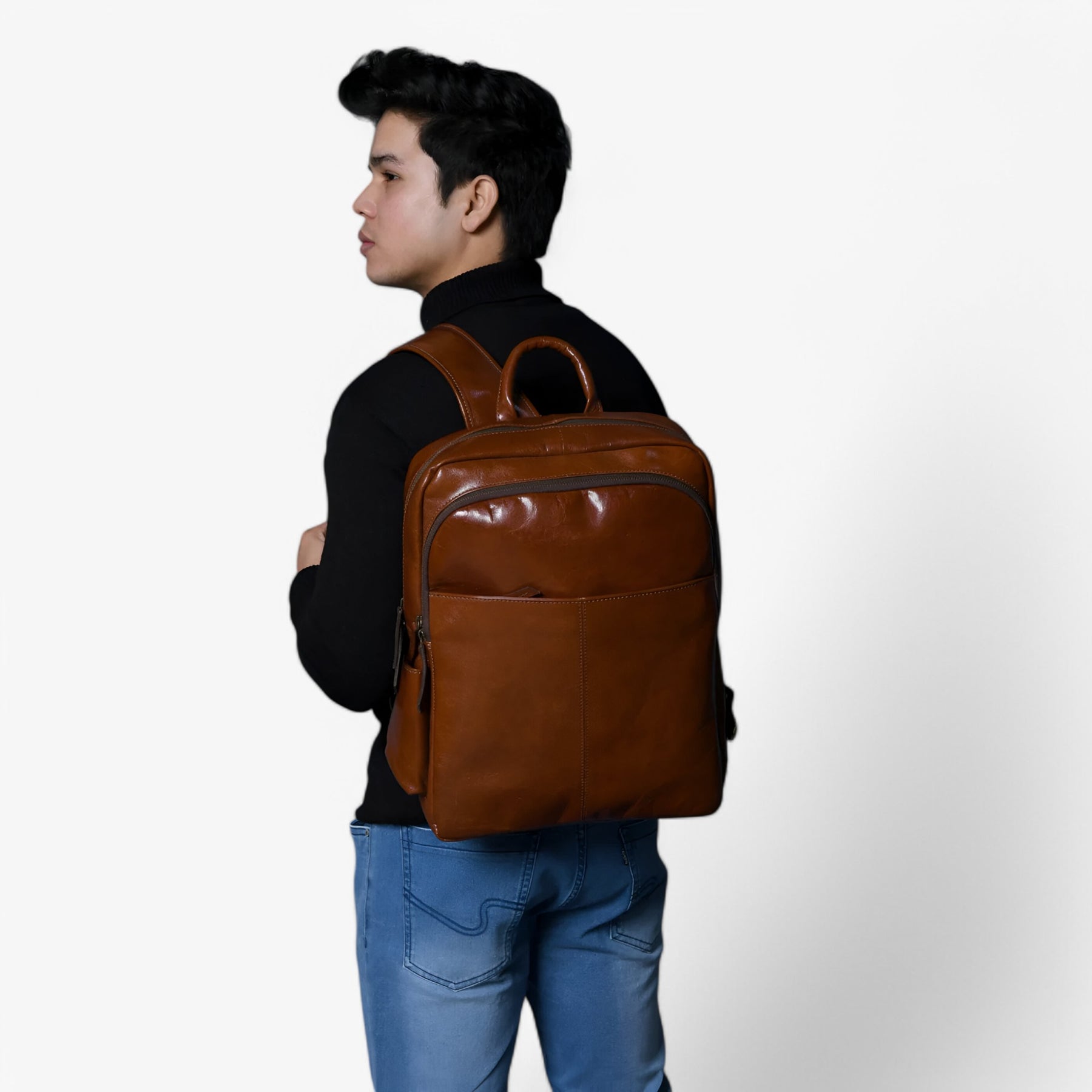 Valentino | Luxe Italiaanse Leren Rugzak - Bruin - €25 : Valentino | Luxe Italiaanse Leren Rugzak - Bruin in van Pantinoshop