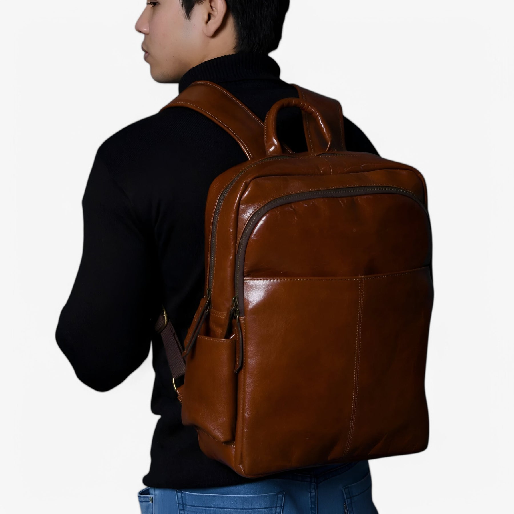 Valentino | Luxe Italiaanse Leren Rugzak - Bruin - €25 : Valentino | Luxe Italiaanse Leren Rugzak - Bruin in van Pantinoshop