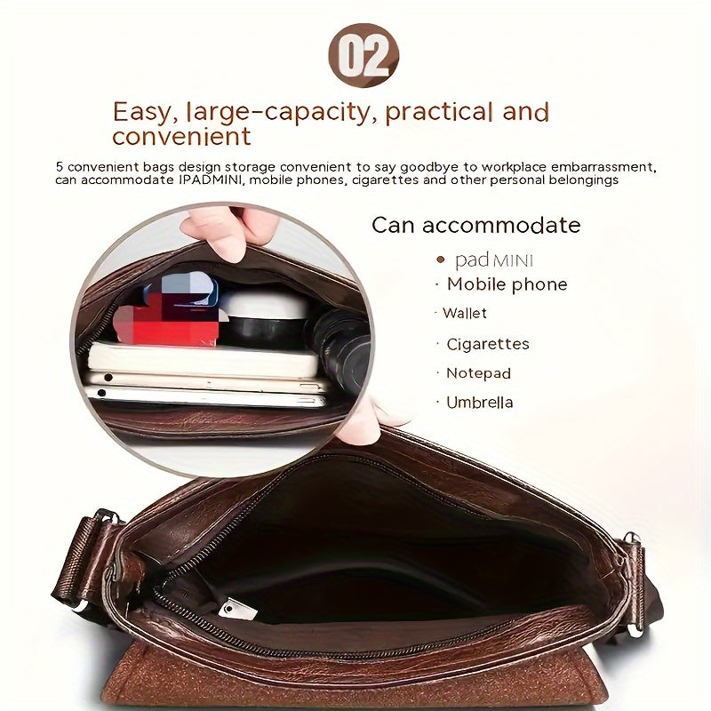 bags : 1pc Vintage Crossbody Messenger Bag Voor Heren in van Pantino