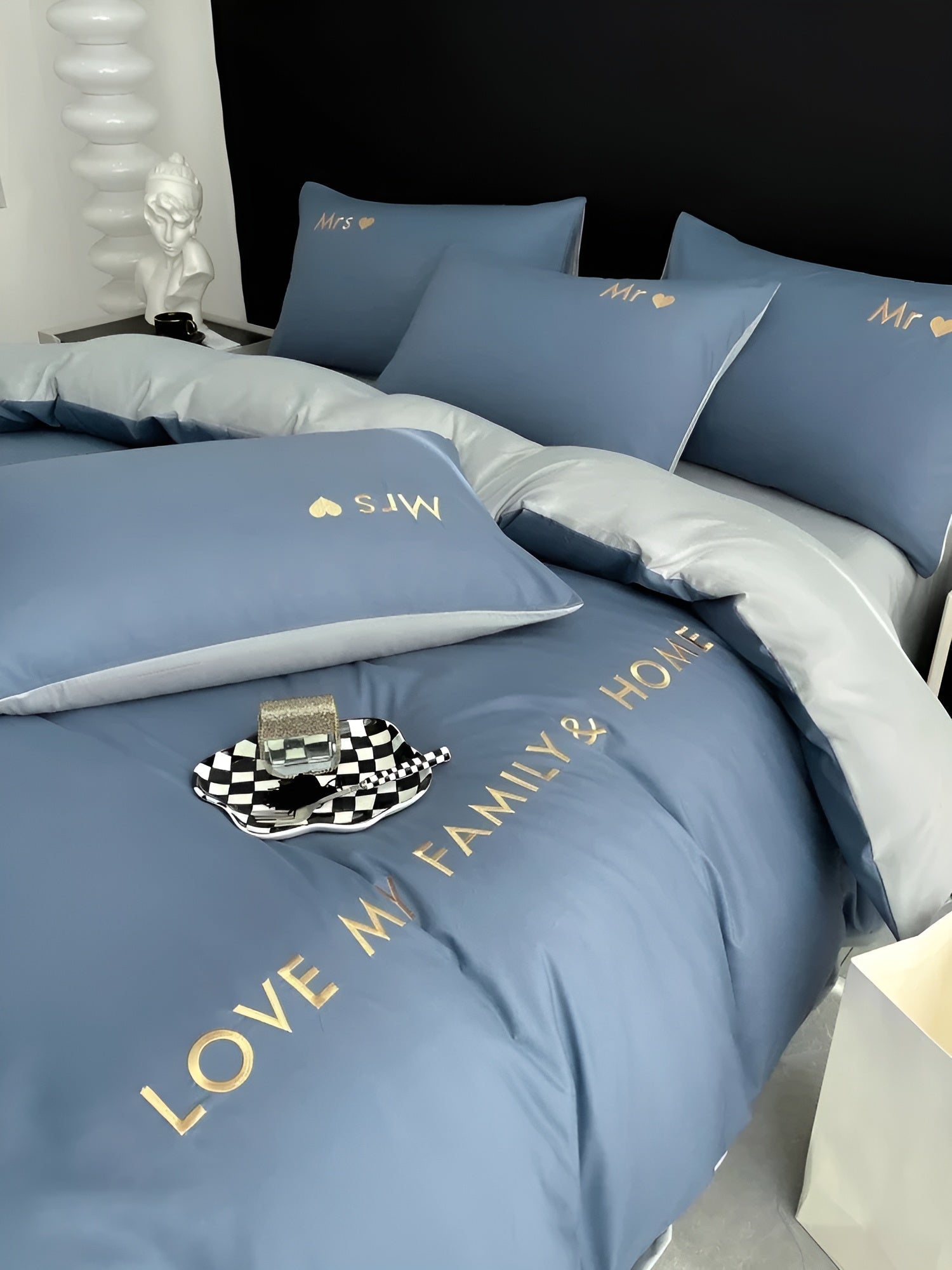home & garden : DreamPro Beddings - Ultrazacht en Comfortabel Beddengoed in BlauwGrijs van Pantino