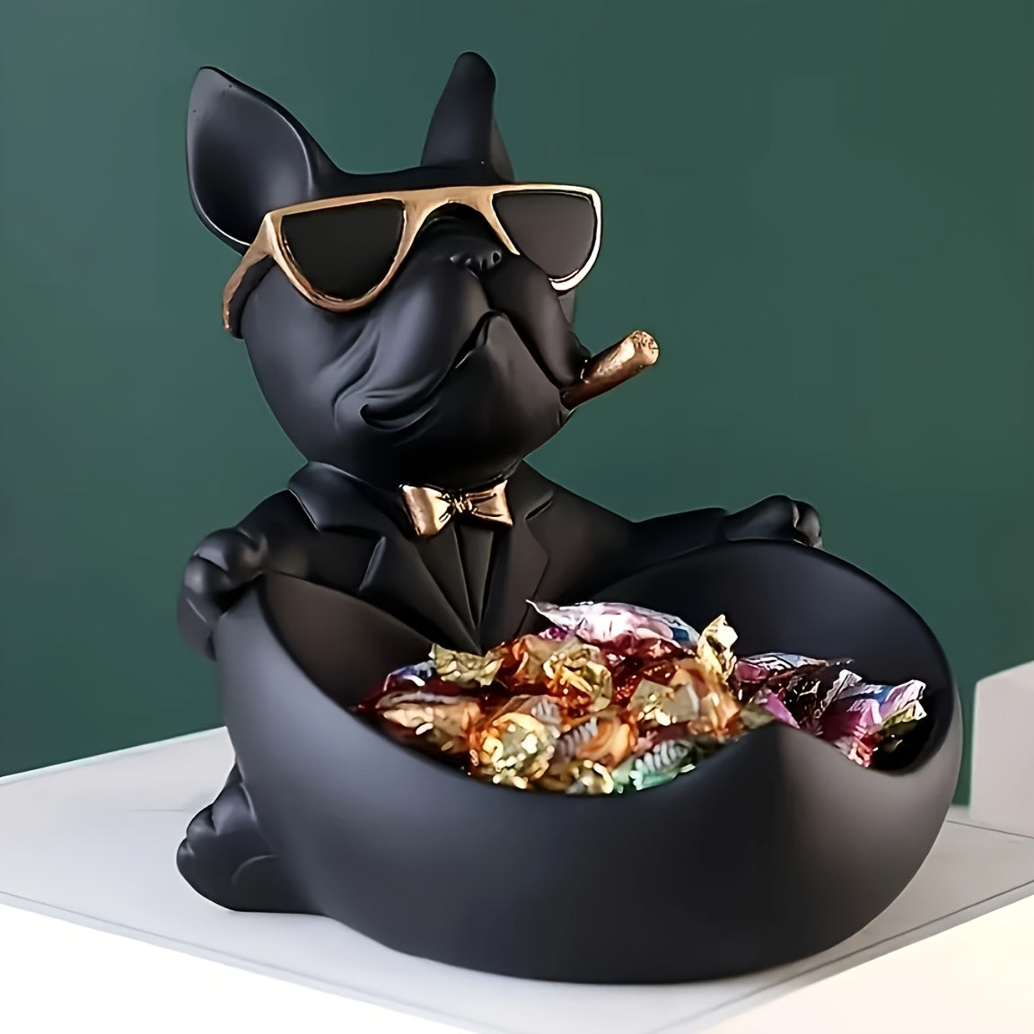 home & garden : Sander | Zwart bulldog opbergbakje voor huisdecoratie in Zwart van Pantino