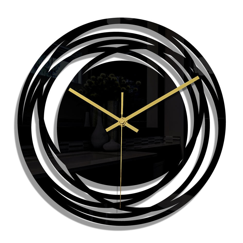 home & garden : Moderne Wandklok "ZwartElegantie" | Stijlvol zwart horloge - brengt een vleugje elegantie in elke kamer in van Pantinoshop