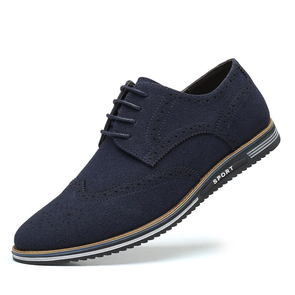 men's fashion : Filbert - Suède Heren leren schoenen met vetersluiting in Donker blauw van Pantino