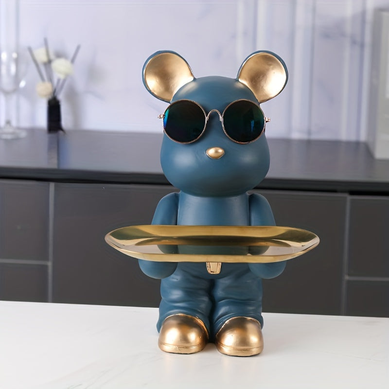 home & garden : Elara | Multifunctionele beer organiserende bijzettafel schaal. in Dienblad Opbergbeer Donkerblauw van Pantino