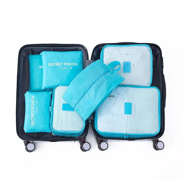 bags : 7-Delige Opbergtassenset Voor Reisbagage in Turquoise van Pantino