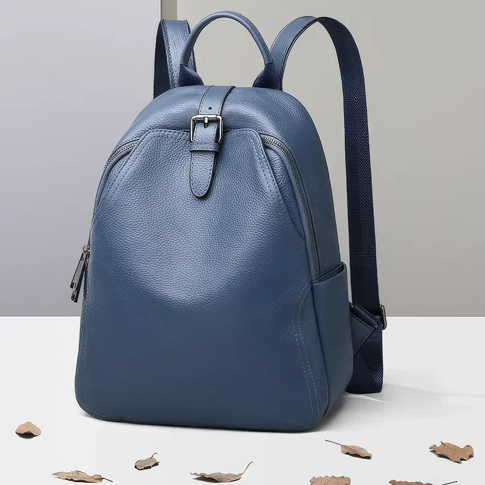 bags : Urban Chic blauw-grijze leren rugzak in van Pantino