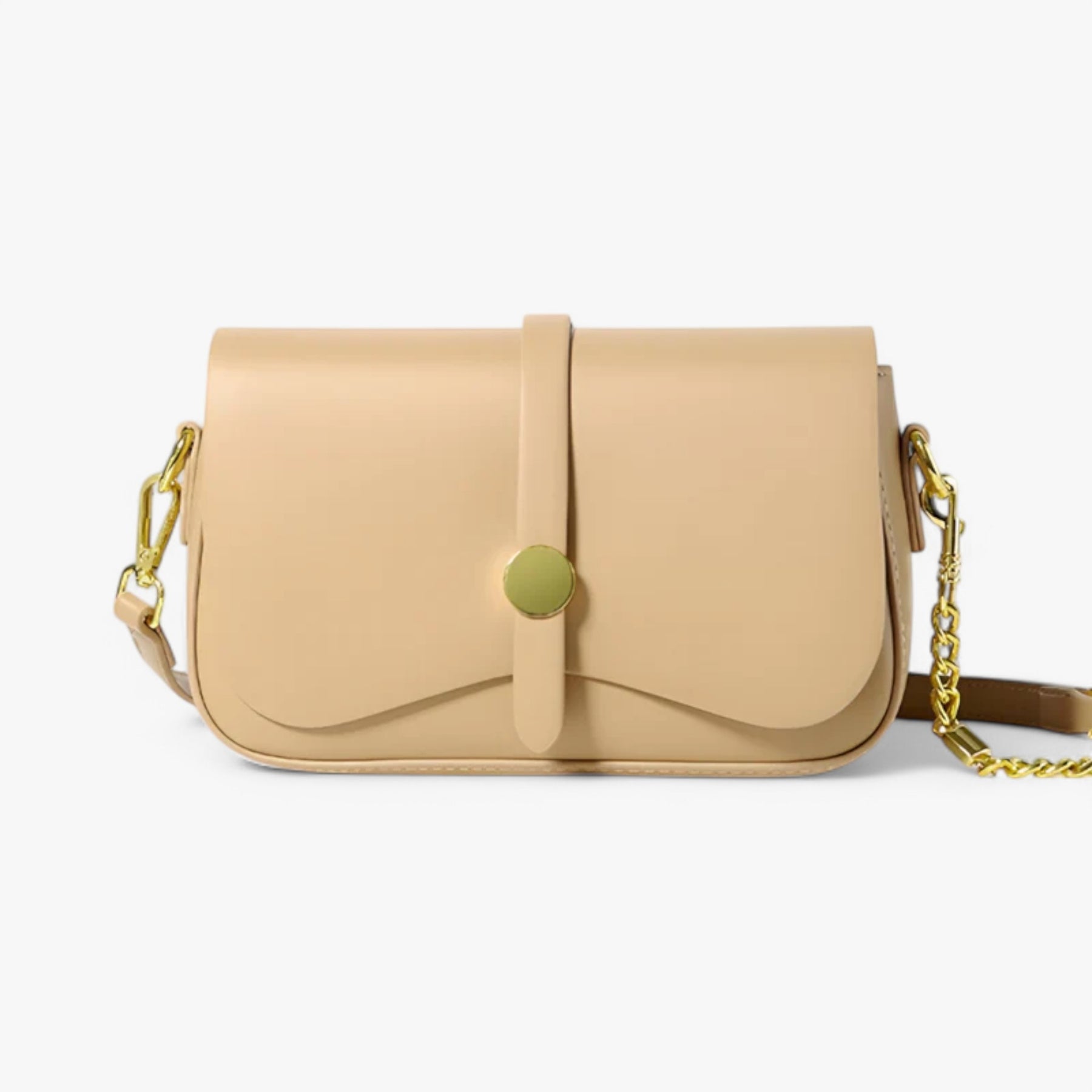Kenzie | Vegan lederen schoudertas- €25 : Kenzie | Vegan lederen schoudertas in Khaki van Pantinoshop