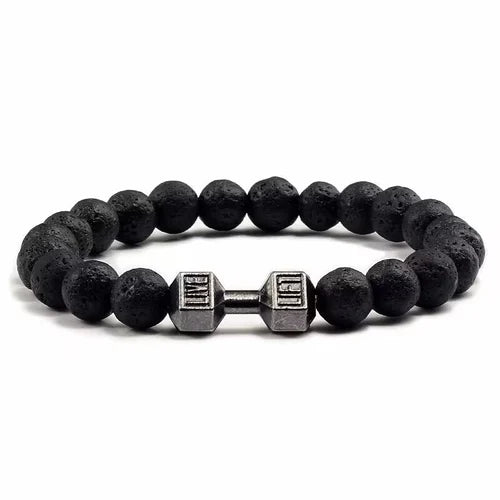 accessories : Liftlink | Elegante Dumbbell Armband in Vulkaan Zwart van Pantino