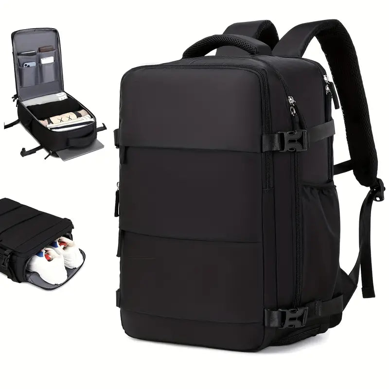 bags : WanderLux | Rugzak - Handbagage - USB Opladen in Zwart van Pantino