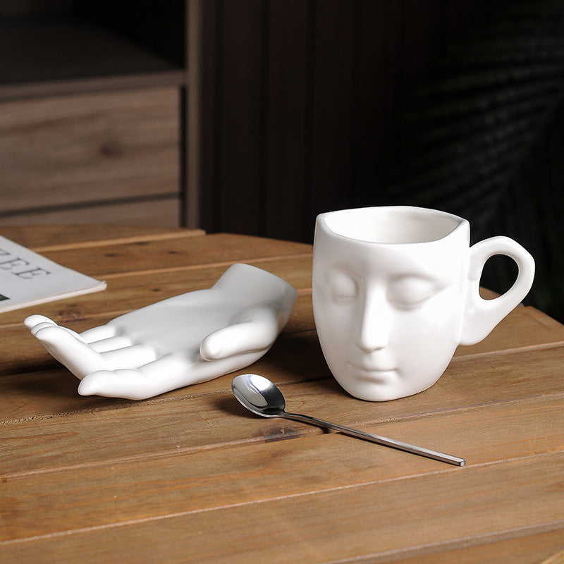 home & garden : Keramisch Hand Geur Koffie kopje | Creatieve Abstracte Kunst voor een Warme Sfeer in van Pantino