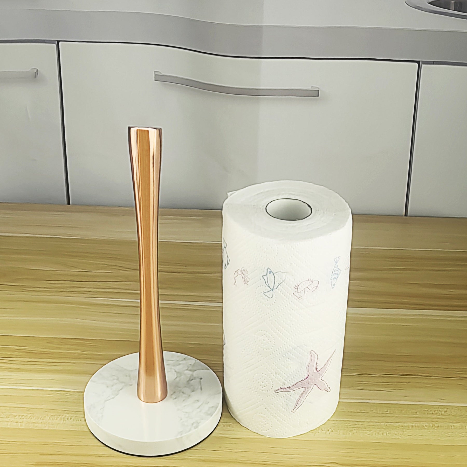 home & garden : Fien | RVS keukenrolhouder van marmer in van Pantino