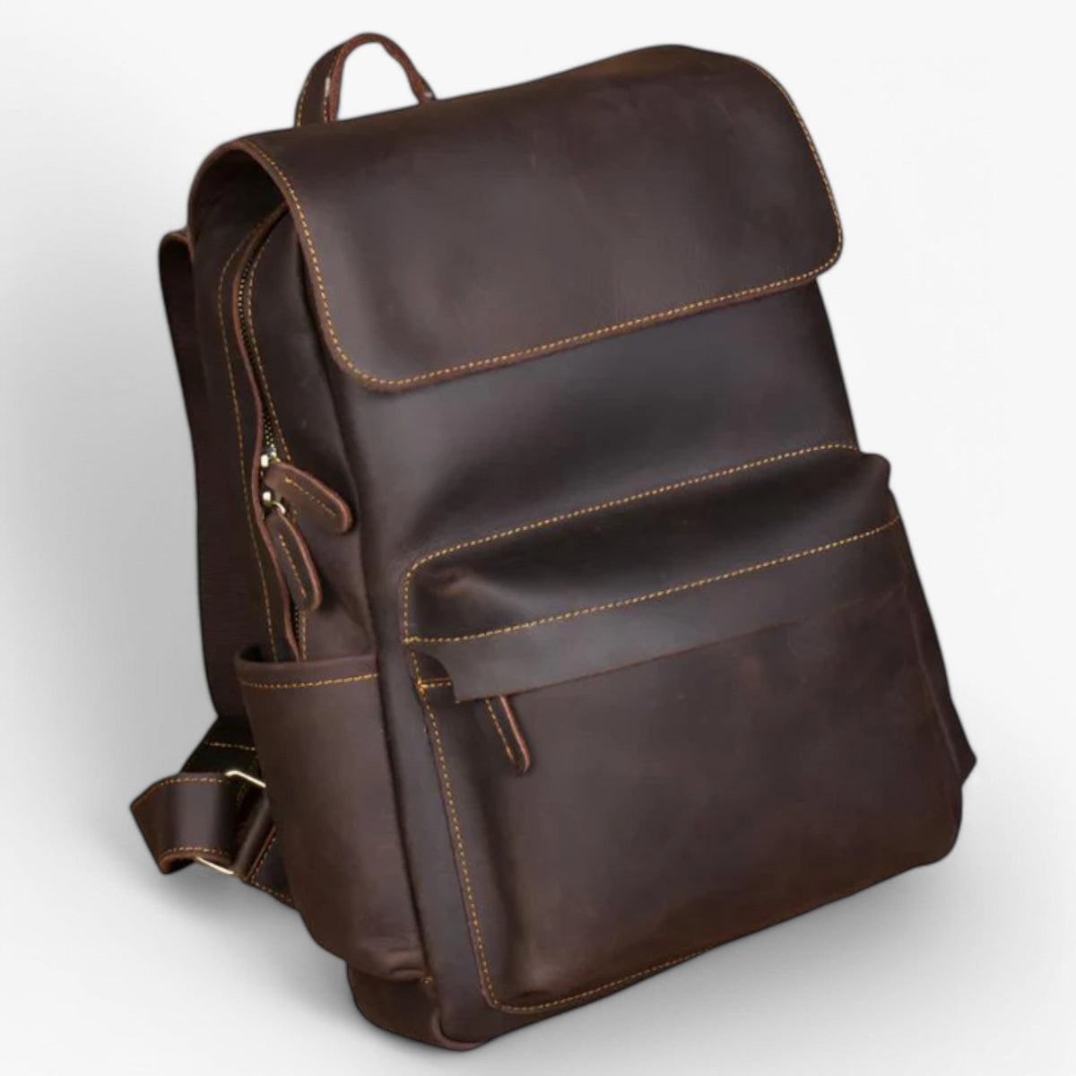 bags : Lorenzo | Luxe Leren Rugzak in Donkerbruin van Pantinoshop