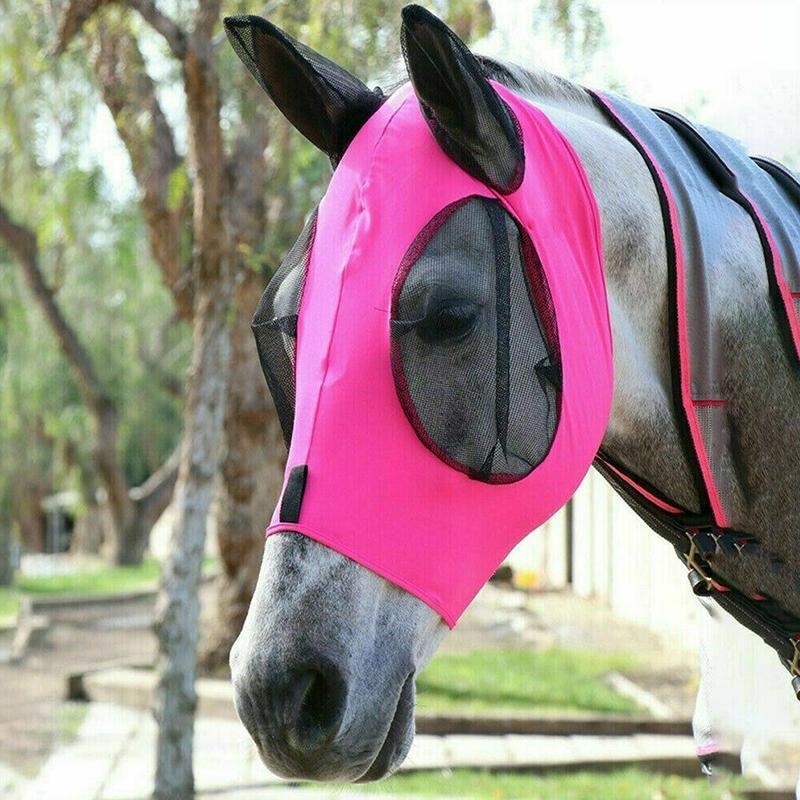 pets : HorseSafe™ | Paardenmasker Anti-vlieggaas in Roze van Pantino