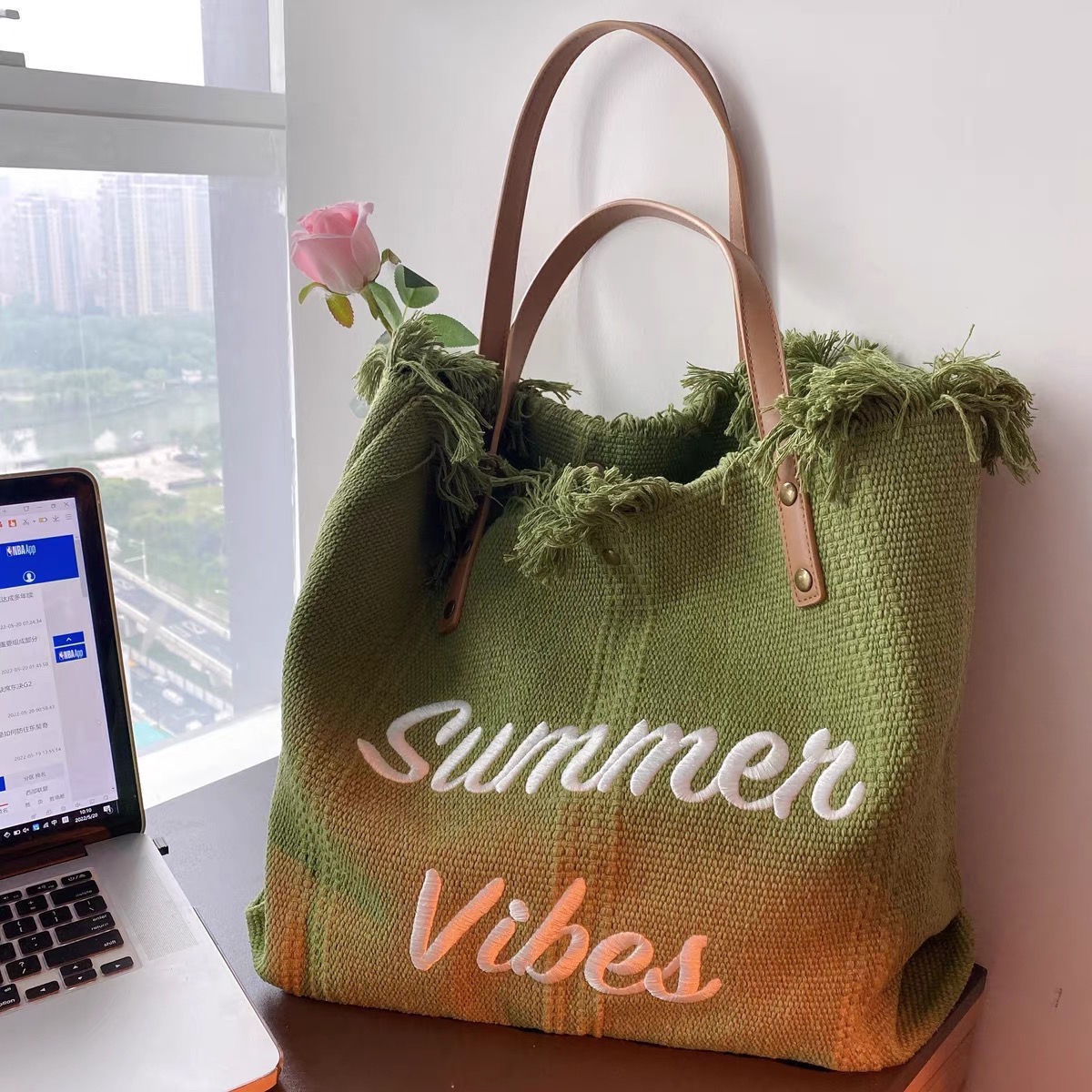 bags : Veala | Fashion strandtas reistas in Groen van Pantino