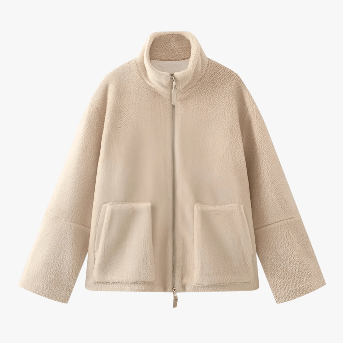 Jacket : Emma | Lange Damesjas met Ritssluiting - Elegante Warmte in Khaki van Pantinoshop