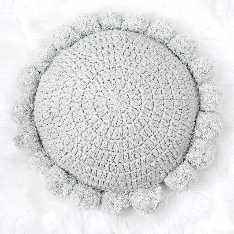 home & garden : Cozy Kussen | Super leuke decoratie voor in huis in Grijs Diameter 45cm van Pantino
