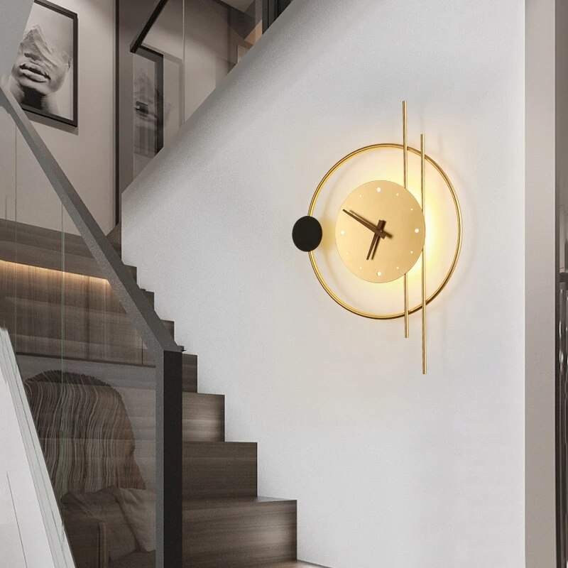 home & garden : Zeitkunst Wandklok | Chic Horloge met Licht - Perfect voor een Verfijnde en Praktische Interieur in Goud van Pantinoshop