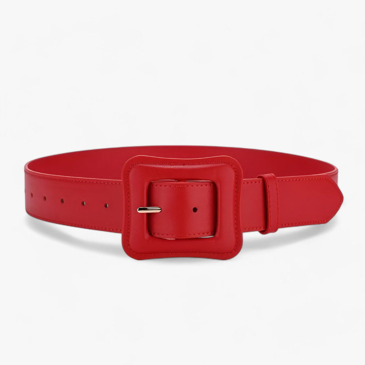 Belts : Arya | Brede leren riem – Tijdloze vintage charme in Rood 102cm van Pantino