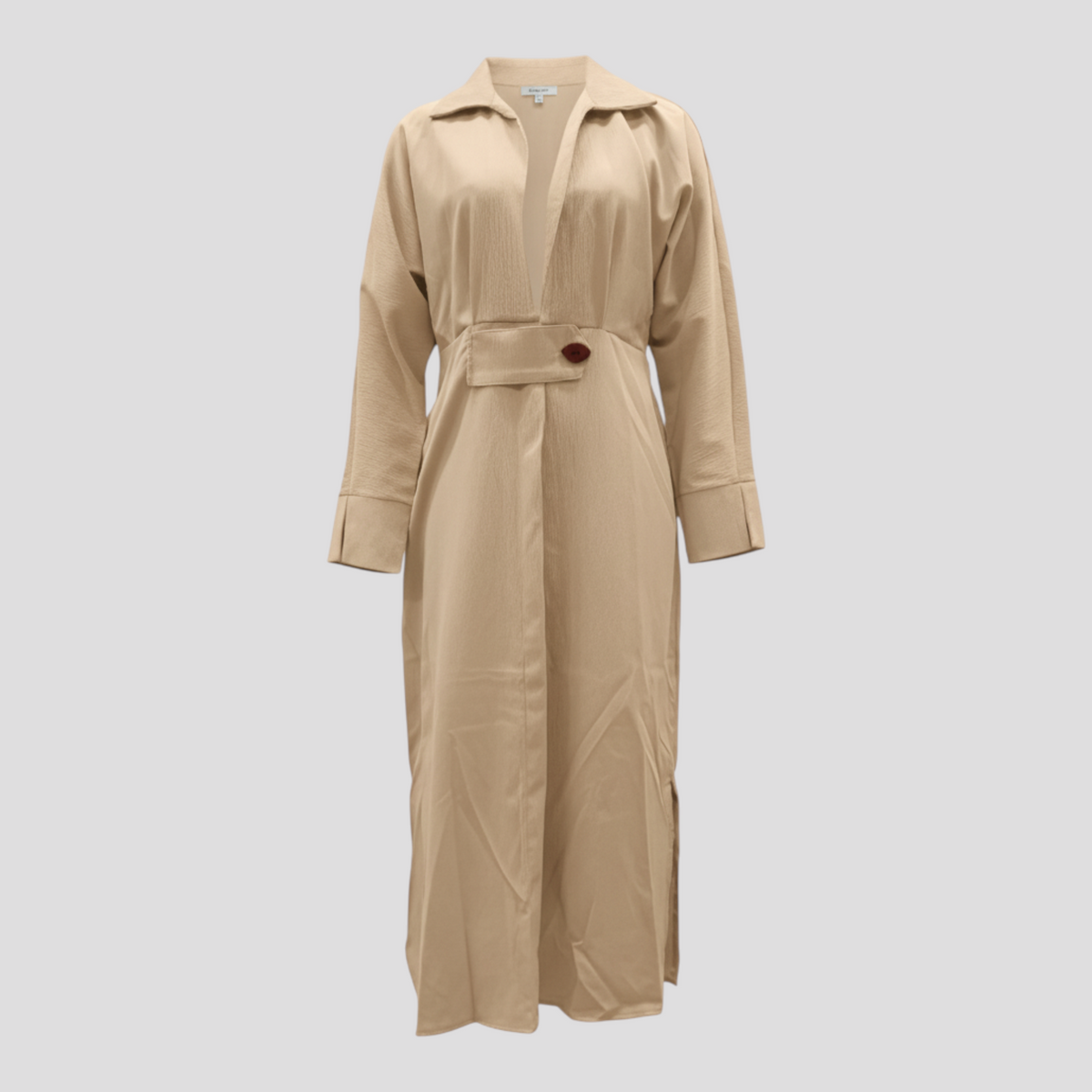 Women's Dress : Maggie | Dames Elegante Lange Maxi Jurk voor Zomer in Beige van Pantino