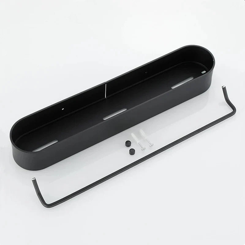 home & garden : Solfully | Zwarte Badkamerplank | Douche Mandje Keukenopbergrek in van Pantino