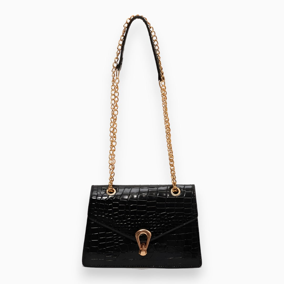 bags : Crocobags - Mini crossbody tas in Zwart van Pantino