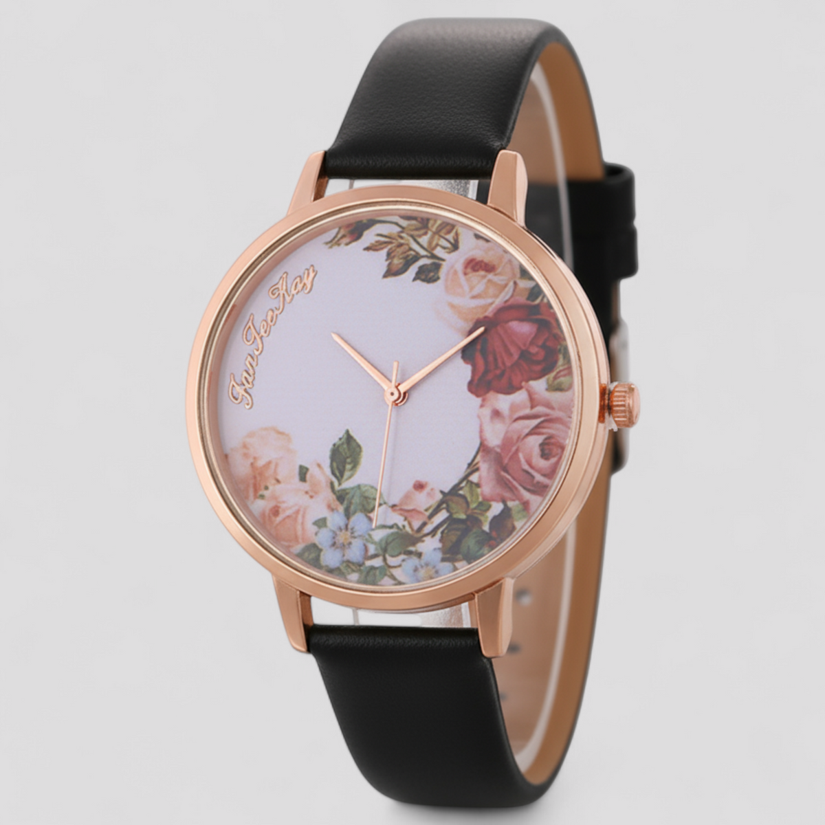 Ashley | Dameshorloge met leren band en simpel, modieus ontwerp-€25 : Ashley | Dameshorloge met leren band en simpel, modieus ontwerp in zwart van Pantinoshop