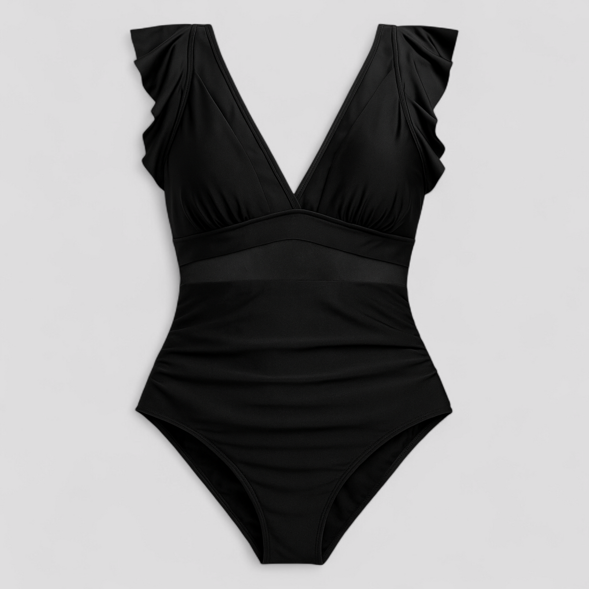 Women's Outfit : Melody | Dames Sexy Badpak met Netdetails in Zwart van Pantino