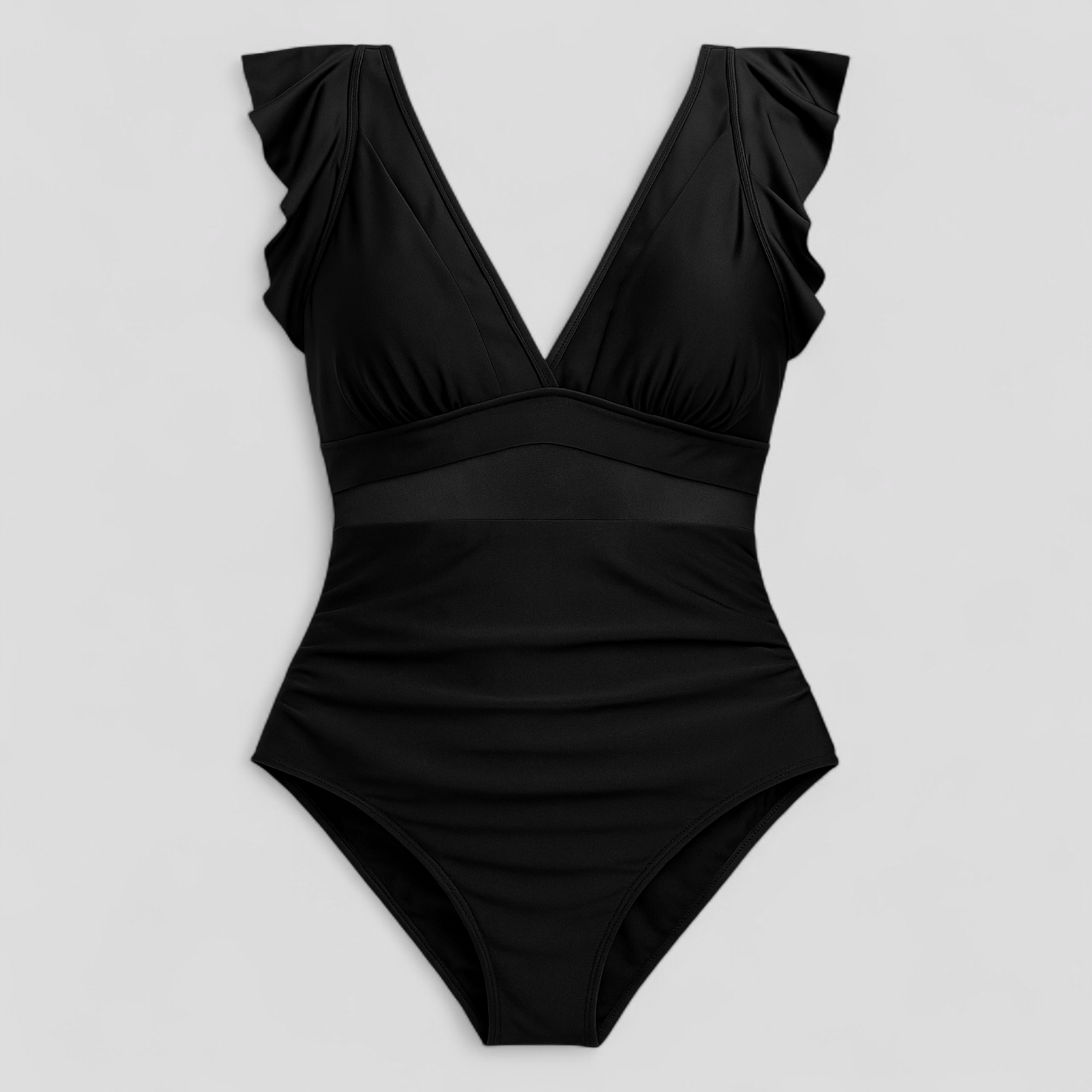 Women's Outfit : Melody | Dames Sexy Badpak met Netdetails in Zwart van Pantino