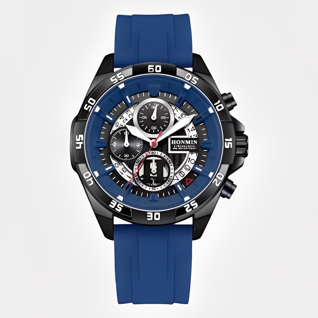Watches : Rene | Tactisch en robuust – Waterdicht sporthorloge voor elke avonturier in Blauw van Pantino
