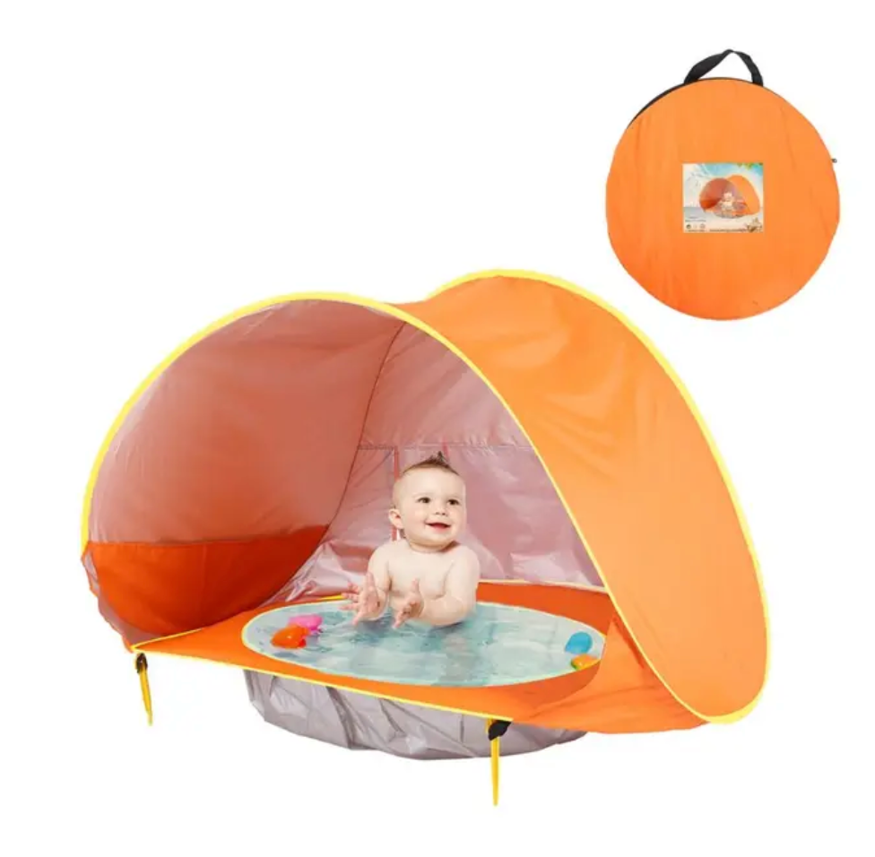 outdoor equipment : ZonSafe - Babystrandtent | Draagbare schaduw en UV-bescherming in Oranje van Pantino