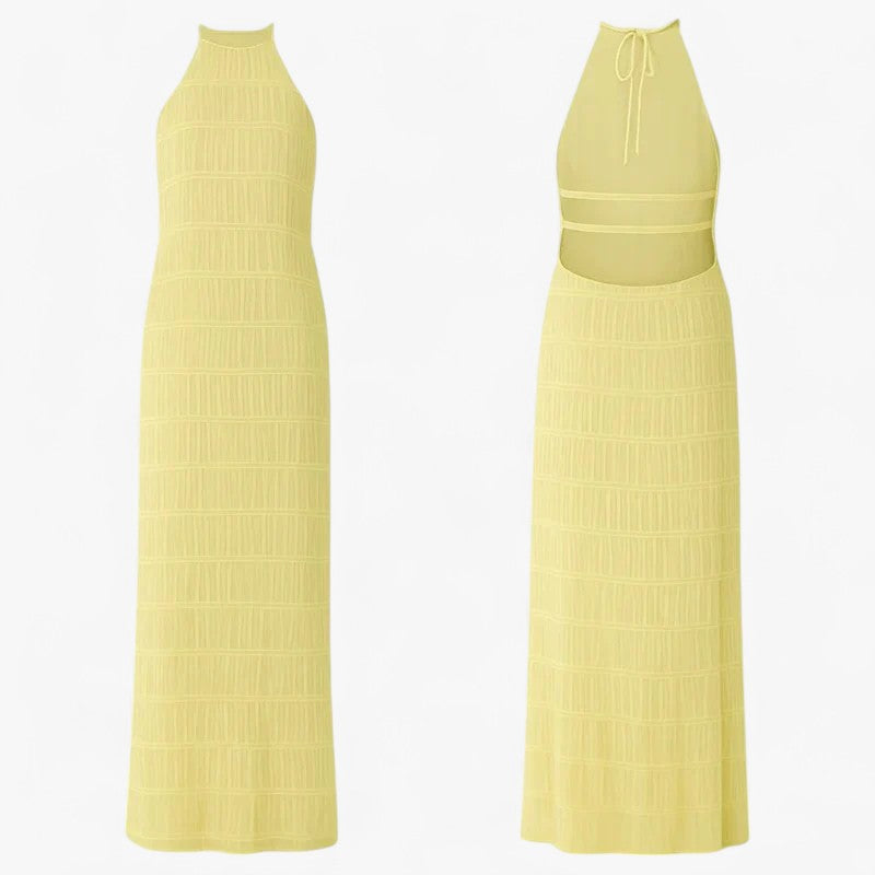 men's fashion : Isla | Lange jurk zonder rug met patchworkdetails voor de zomervakantie in van Pantinoshop