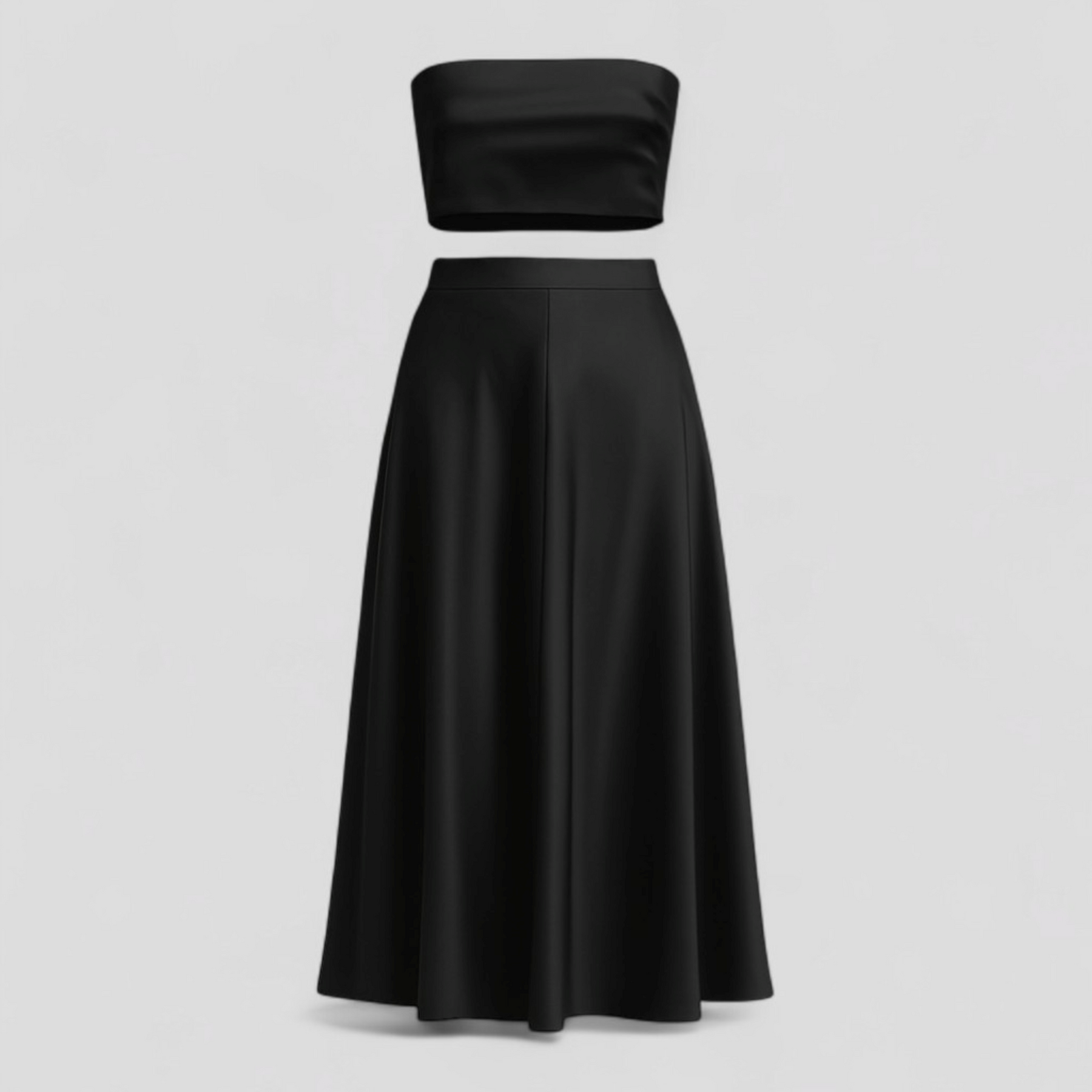 Women's Dress : Betty | Luxe Strapless Zomerjurk Set in Zwart van Pantino