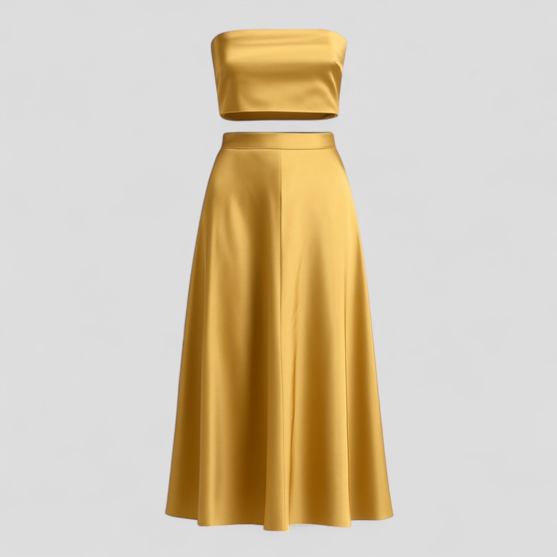 Women's Dress : Betty | Luxe Strapless Zomerjurk Set in Brons van Pantino