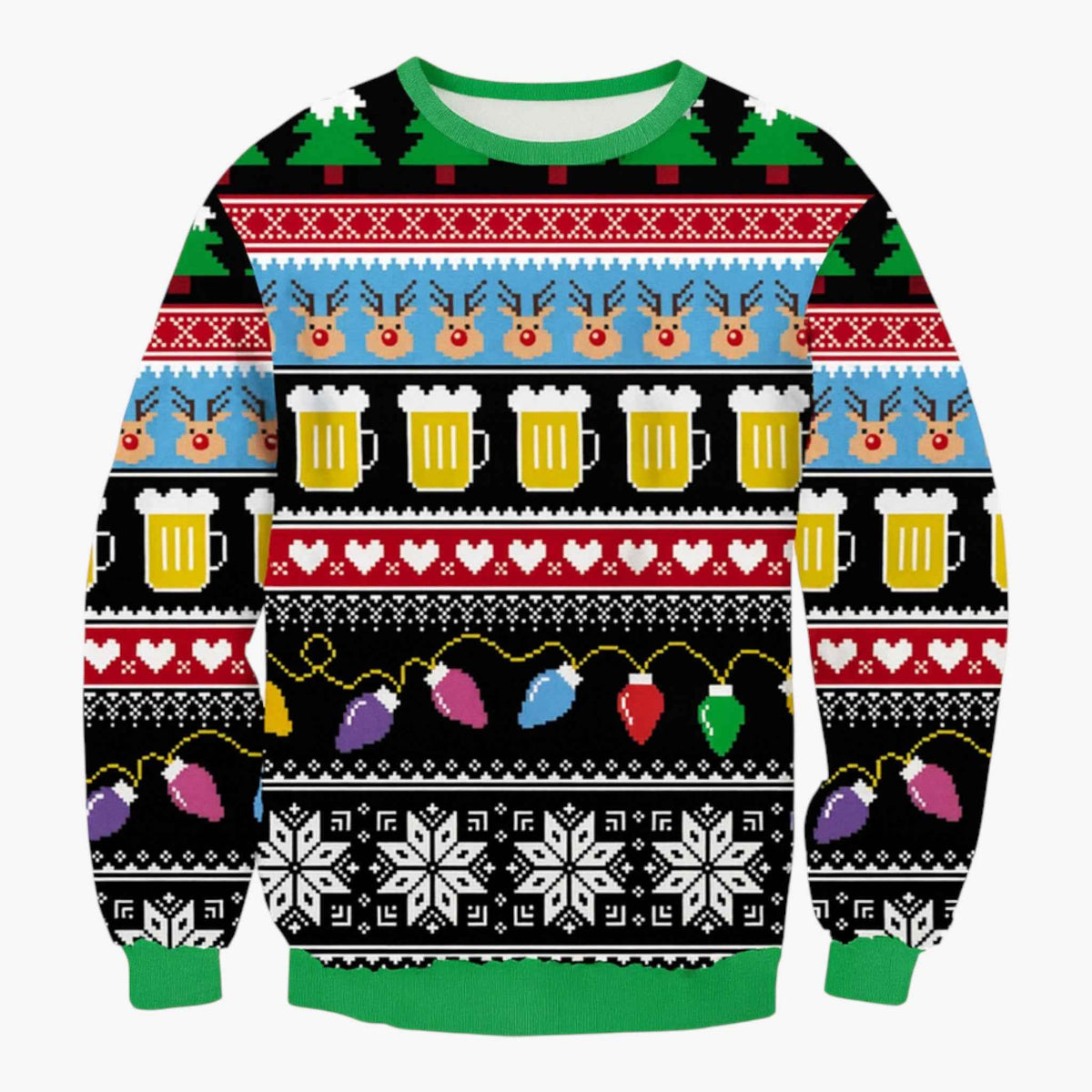 Sweaters : Heren Foute Kersttrui met Rendierprint in Trui 1 van Pantino