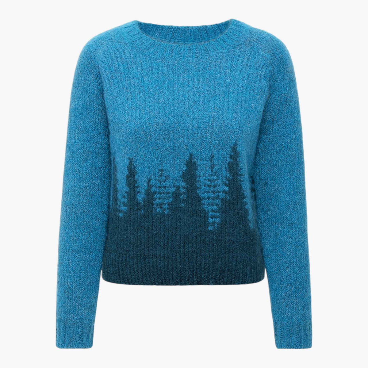 : Juilia - Esprit Vintage Retro Trui voor een unieke look in Blauw Bomen van Pantino