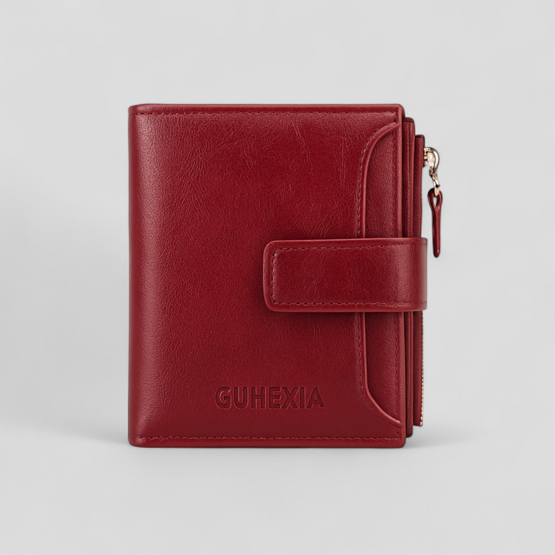 Clara | Damesportemonnee van Leer met RFID-blokkering - Elegantie en Veiligheid- €25 : Clara | Damesportemonnee van Leer met RFID-blokkering - Elegantie en Veiligheid in Wijnrode van Pantinoshop