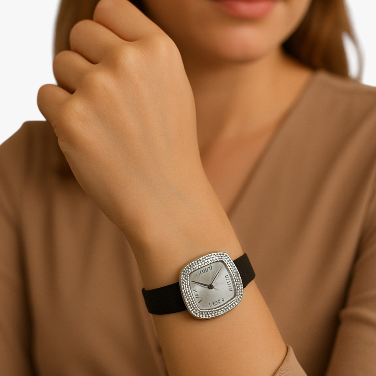 Blair | Elegante vierkant leren horloge - €25 : Blair | Elegante vierkant leren horloge in van Pantinoshop