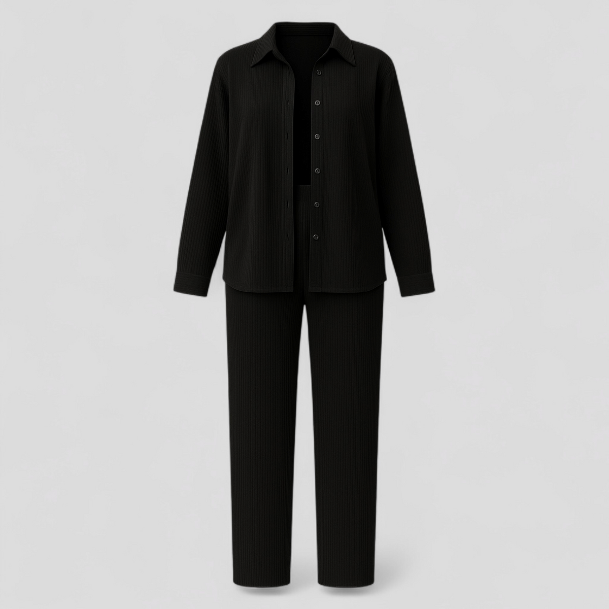 Women Set : Claudia | Vrouwen Casual Zomer Set met Blouse en Broek in Zwart van Pantino