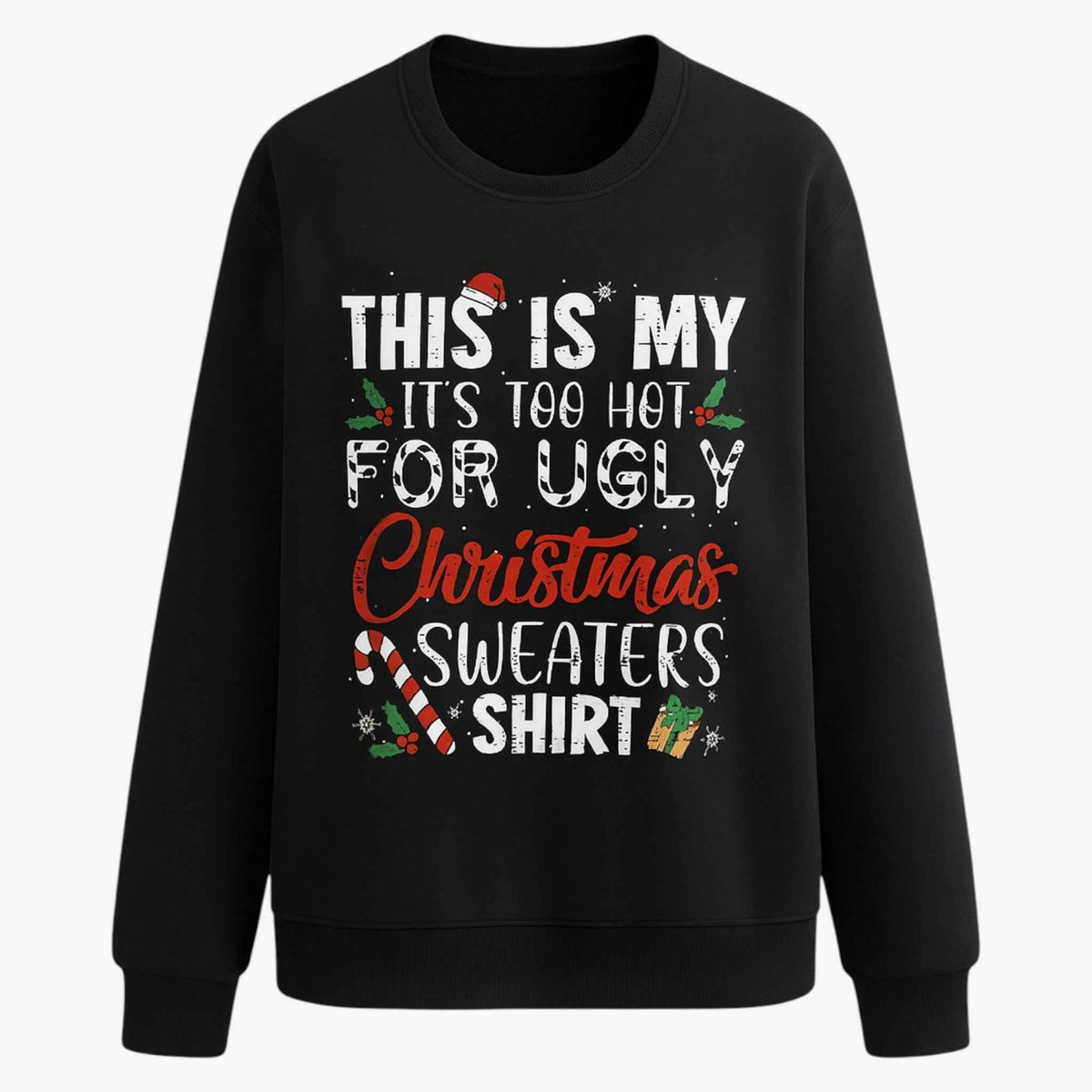 Sweaters : Foute Kersttrui Heren Met Humoristische Slogan in Zwart van Pantino