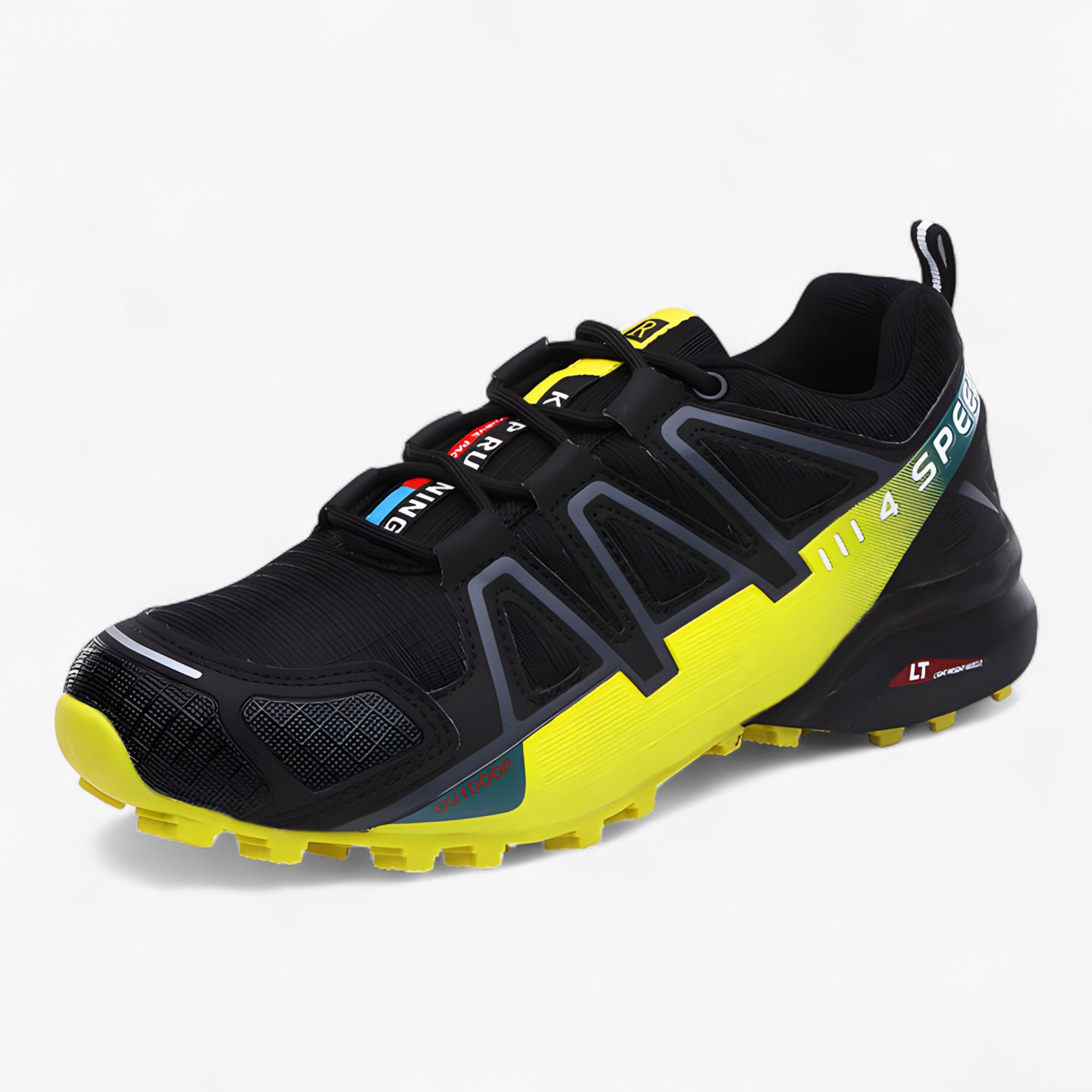 outdoor equipment : Kurt - Comfortabale heren hike trekking schoen in Zwart-geel van Pantino
